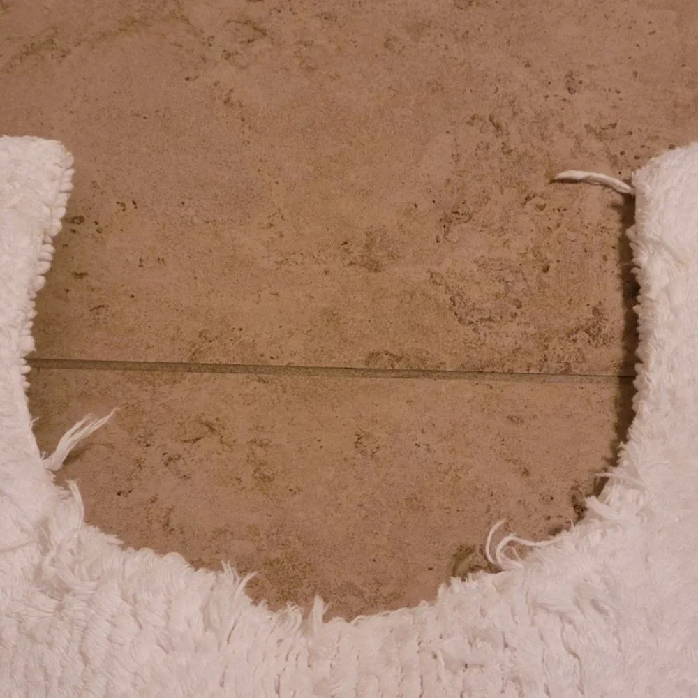 White Cotton Toilet Floor Mat